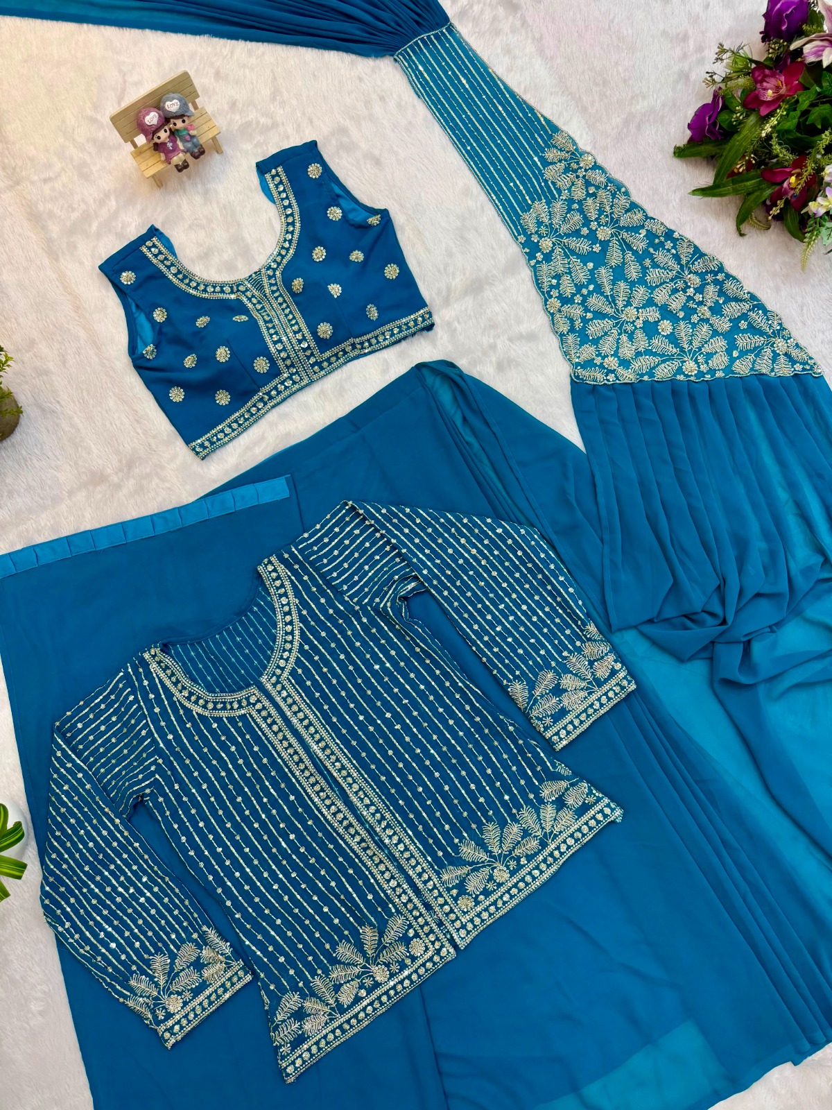 FAUX GEORGETTE KOTI SAREE (KS04)