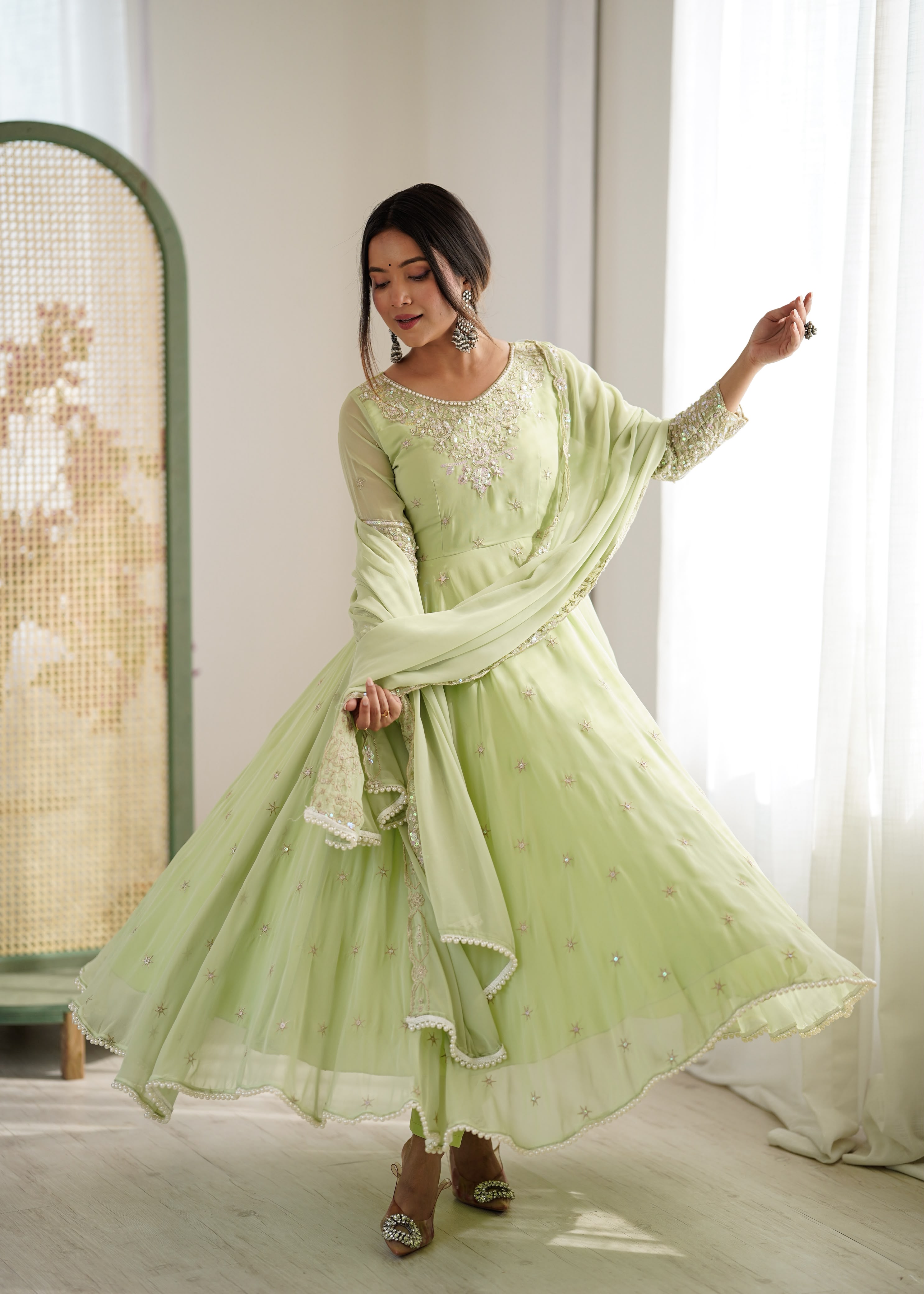 Elegant Embroidered Rembo Sequence Anarkali (RSA04)