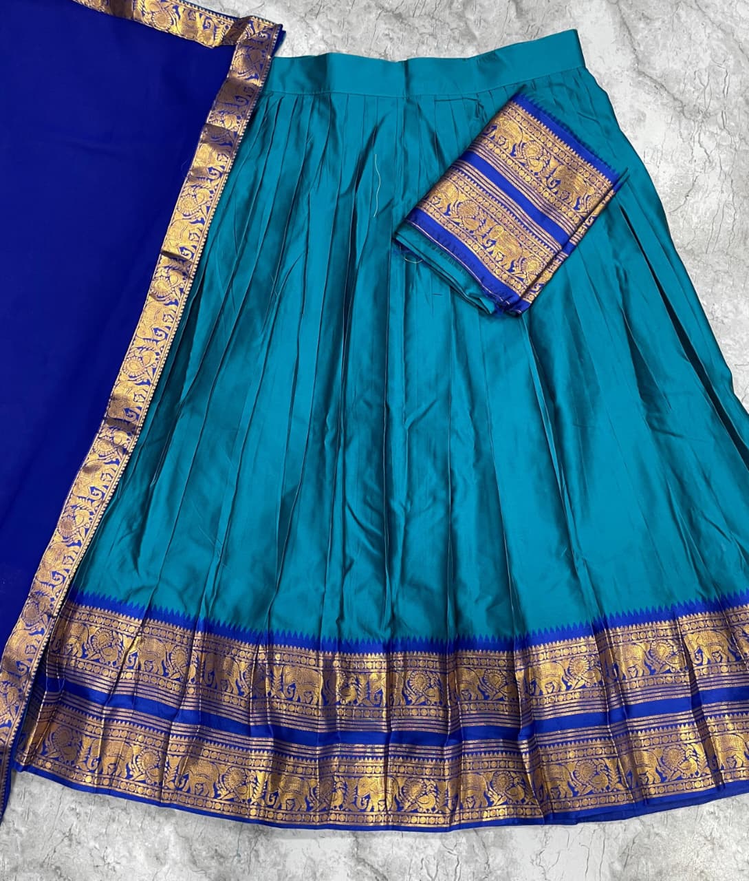 The South-style Kanjivaram Type silk lehenga (L13)
