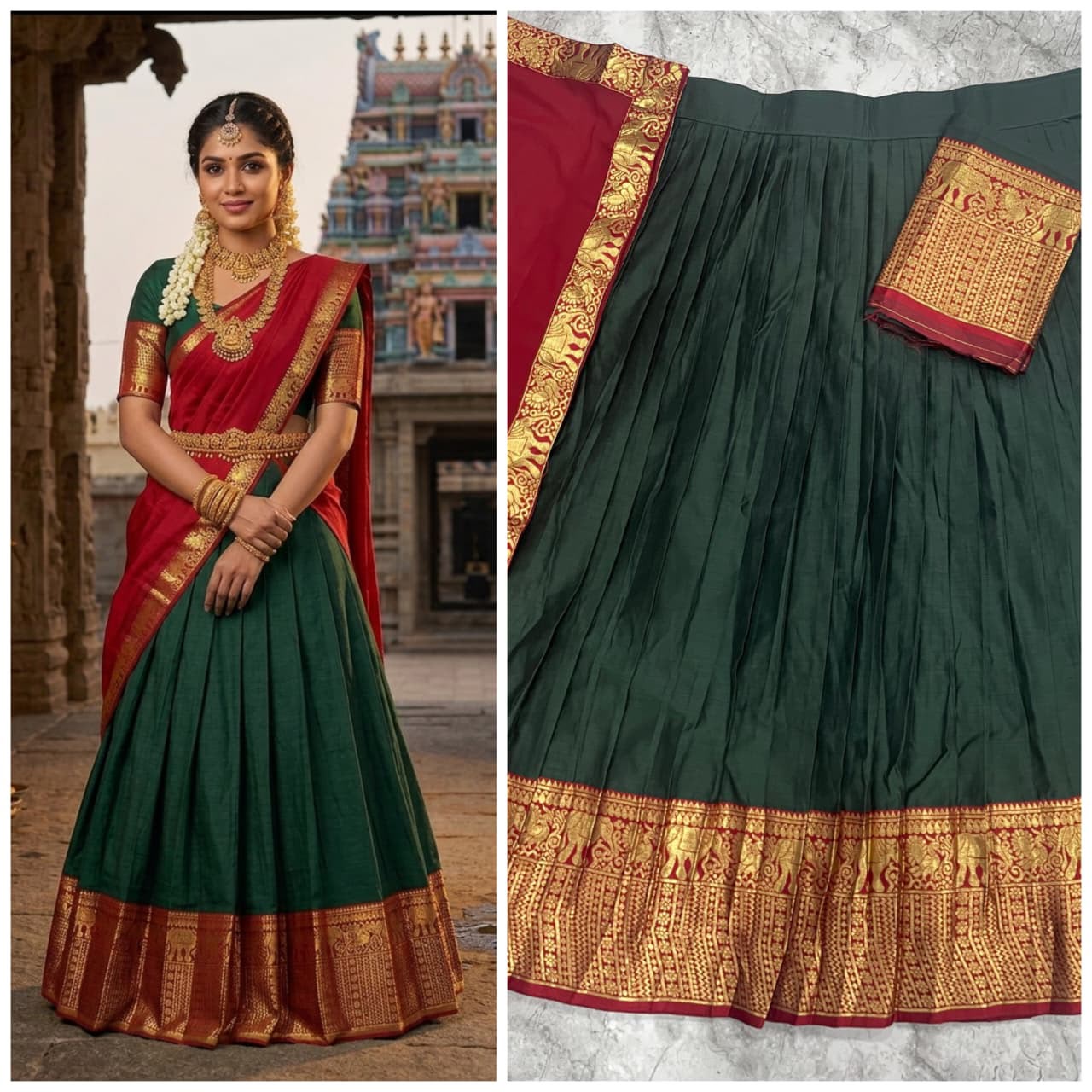 The South-style Kanjivaram Type silk lehenga (L41)