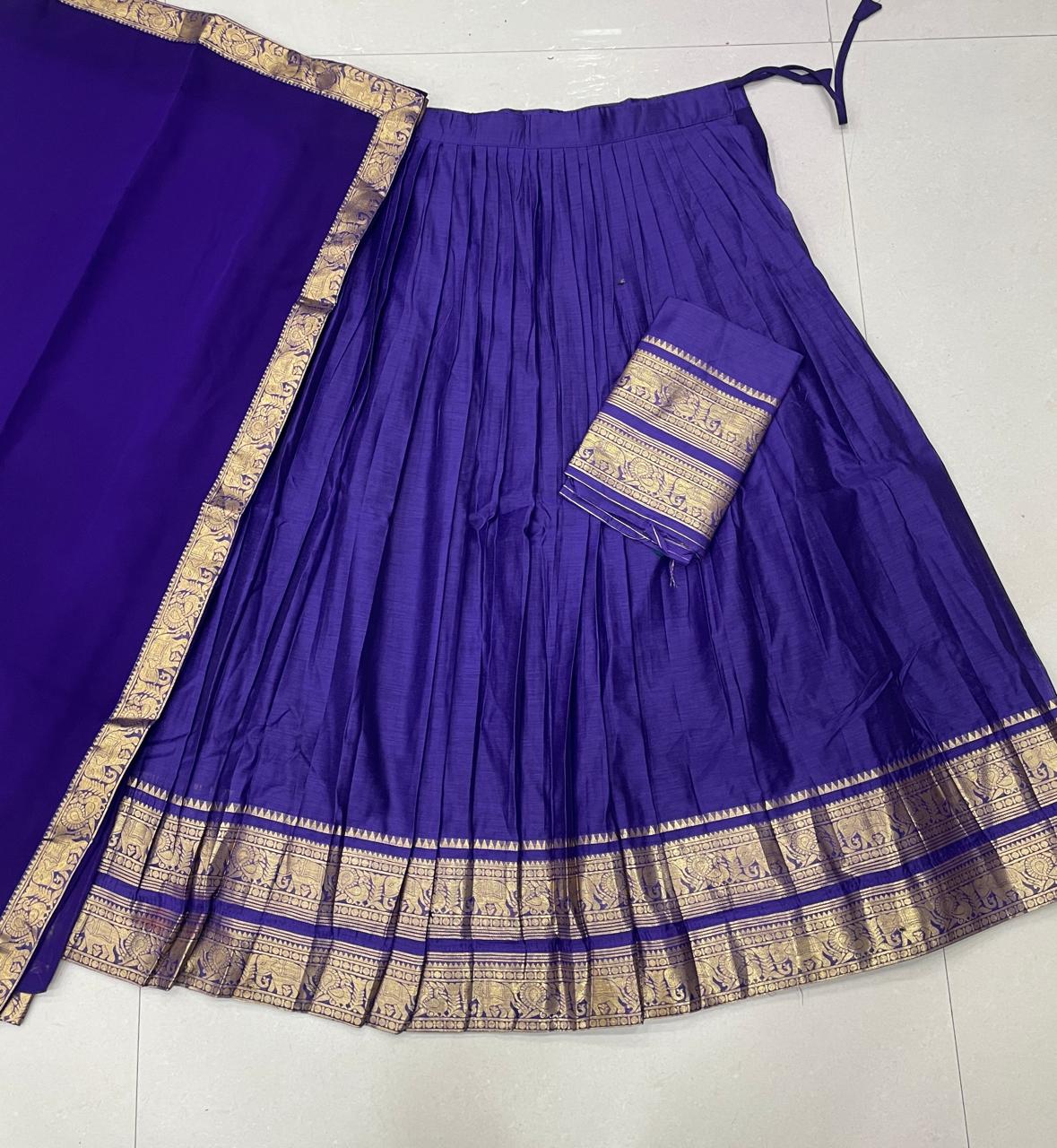 The South-style Kanjivaram Type silk lehenga (L16)