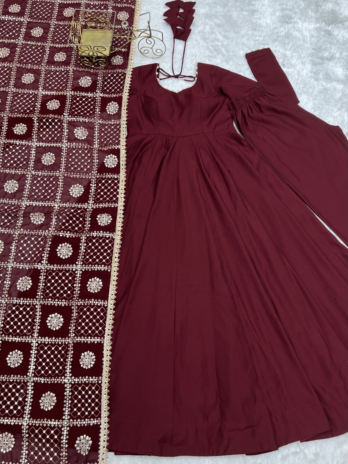 Romansilk Chanderi Fully Flare Anarkali (FA01)