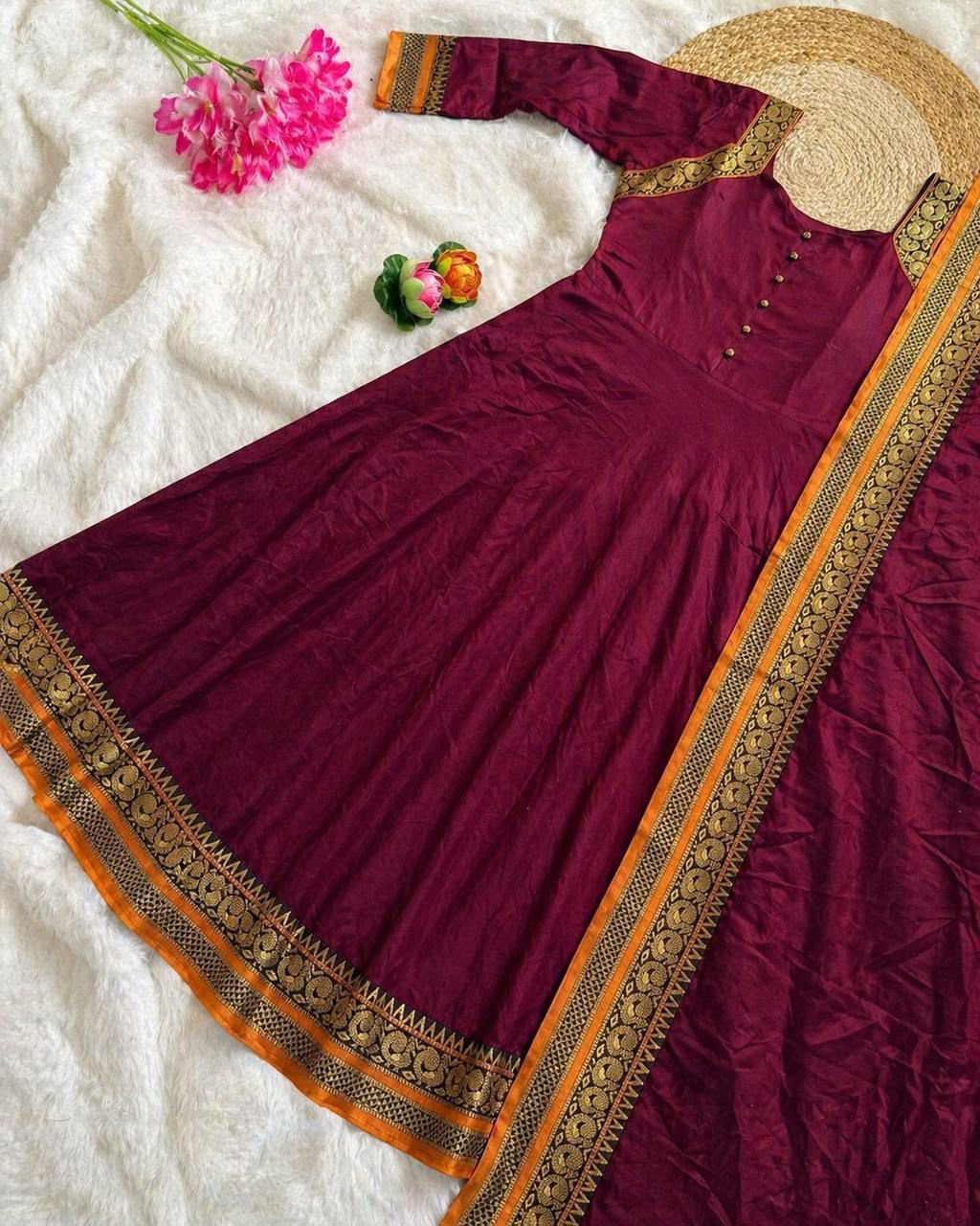 VICHITRA SILK ANARKALI WITH DUPATTA (VSA02)