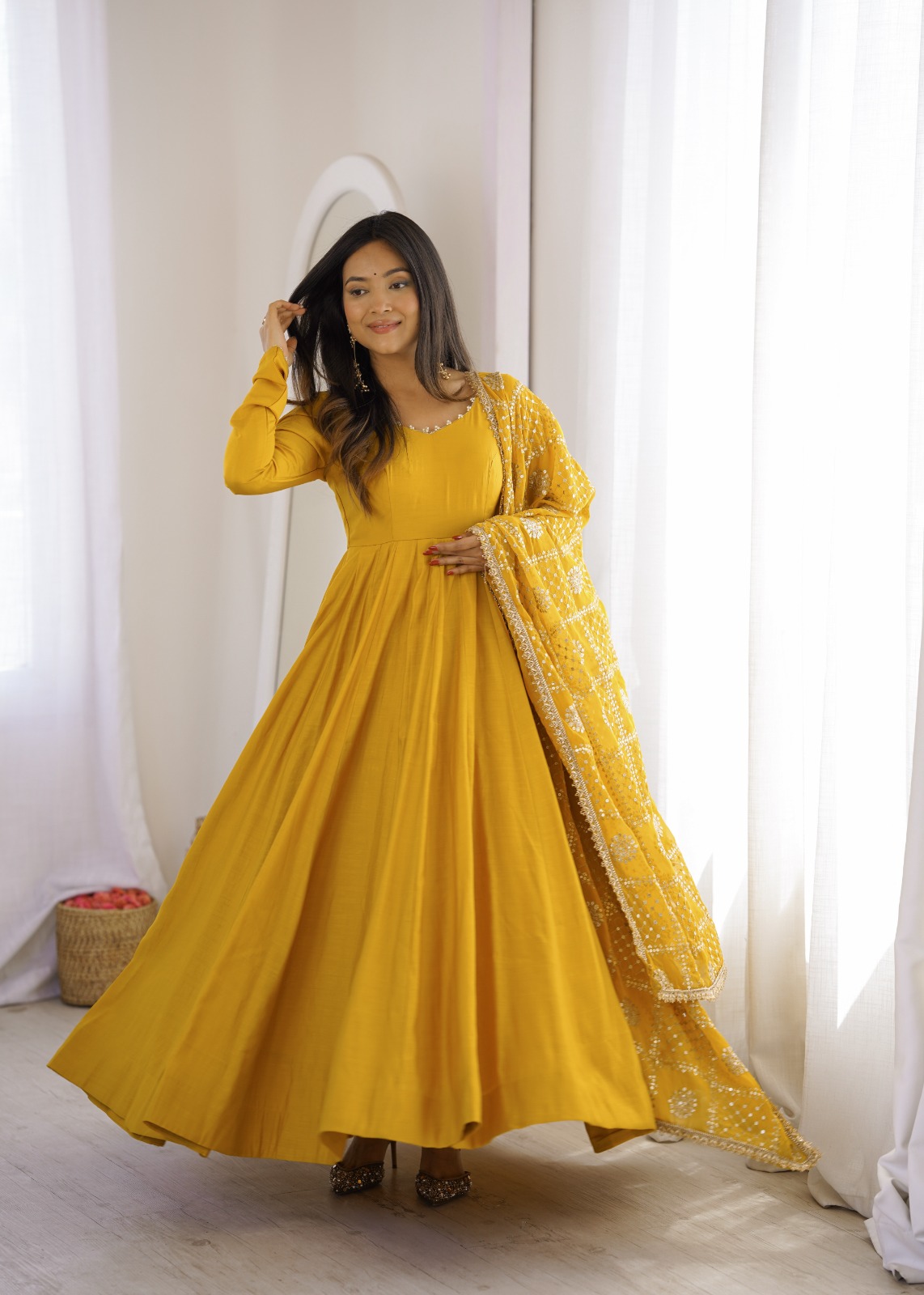 Pure Romansilk Chanderi Anarkali (PRCA01)