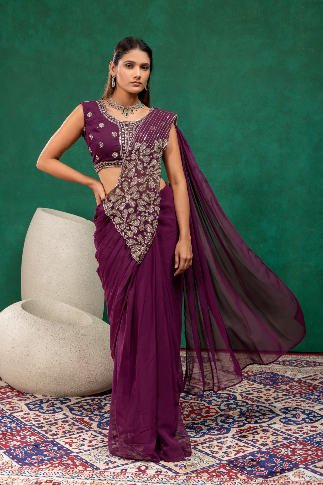 FAUX GEORGETTE KOTI SAREE (KS02)