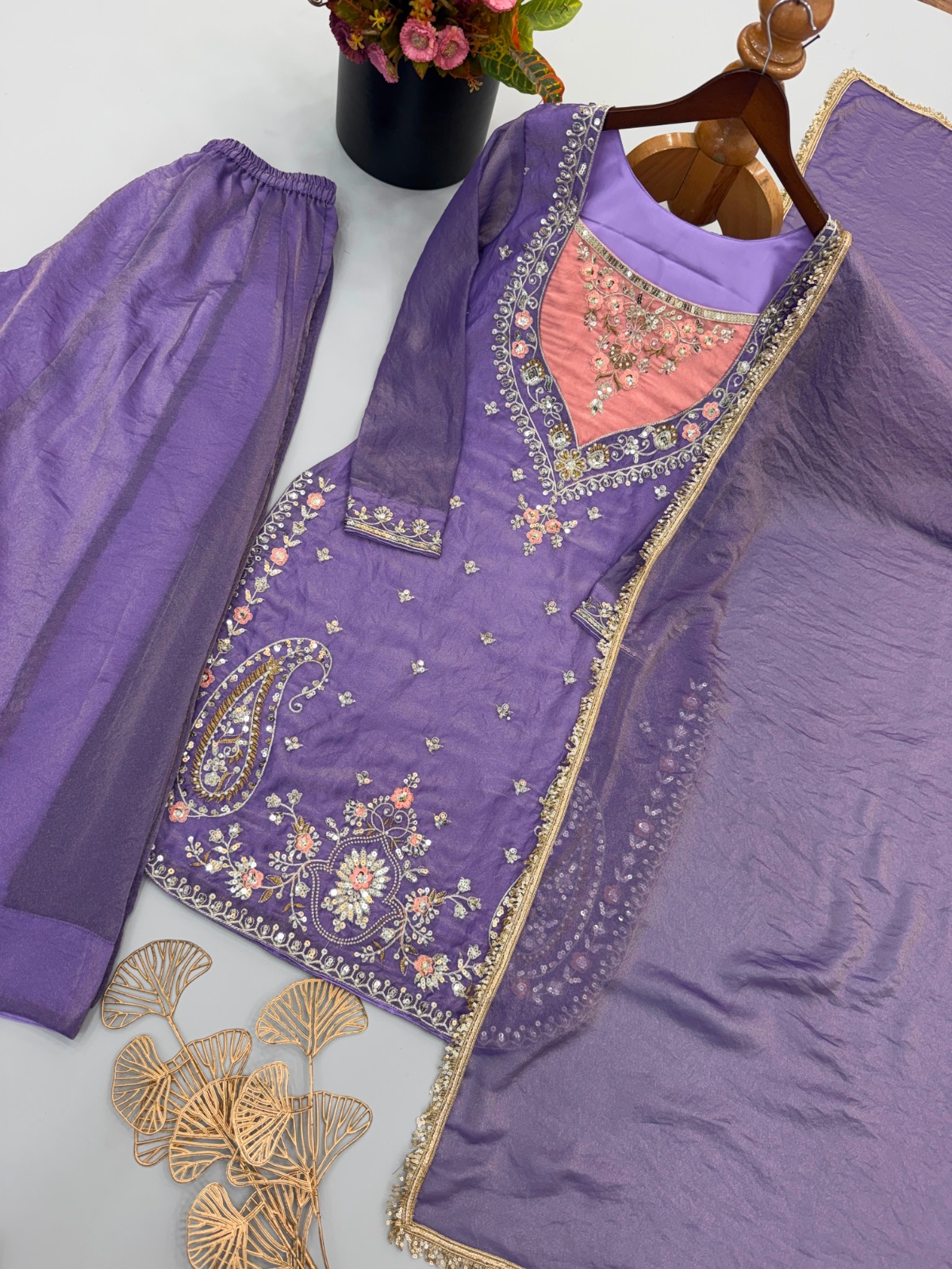 Embroidery Sequence Sharara Set (ES01)