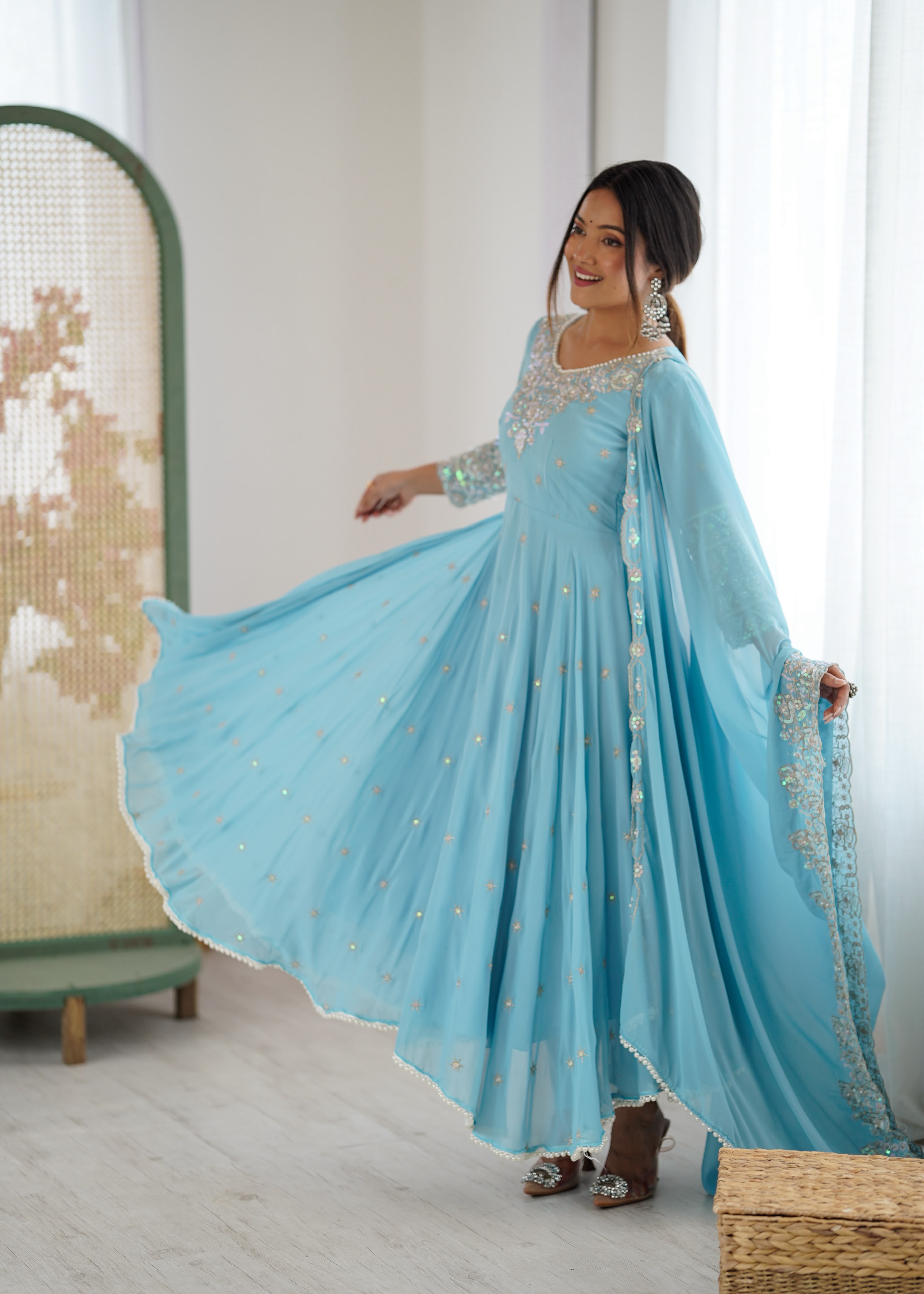 Elegant Embroidered Rembo Sequence Anarkali (RSA02)
