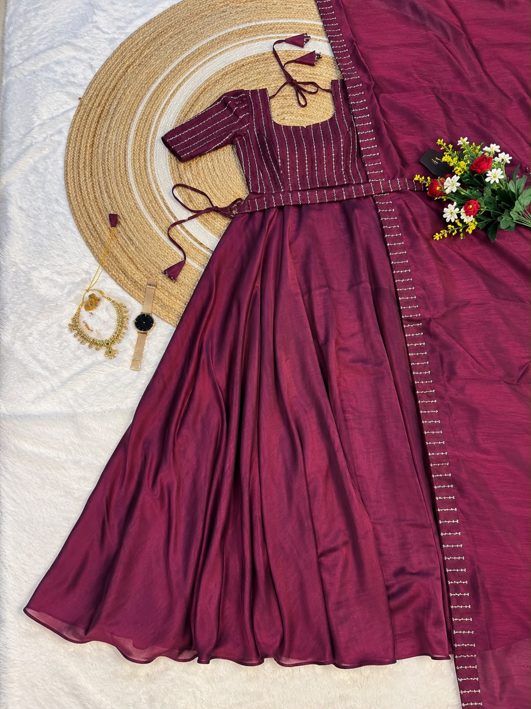 PARTY WEAR VICHITRA SILK MAXY (VSM03)