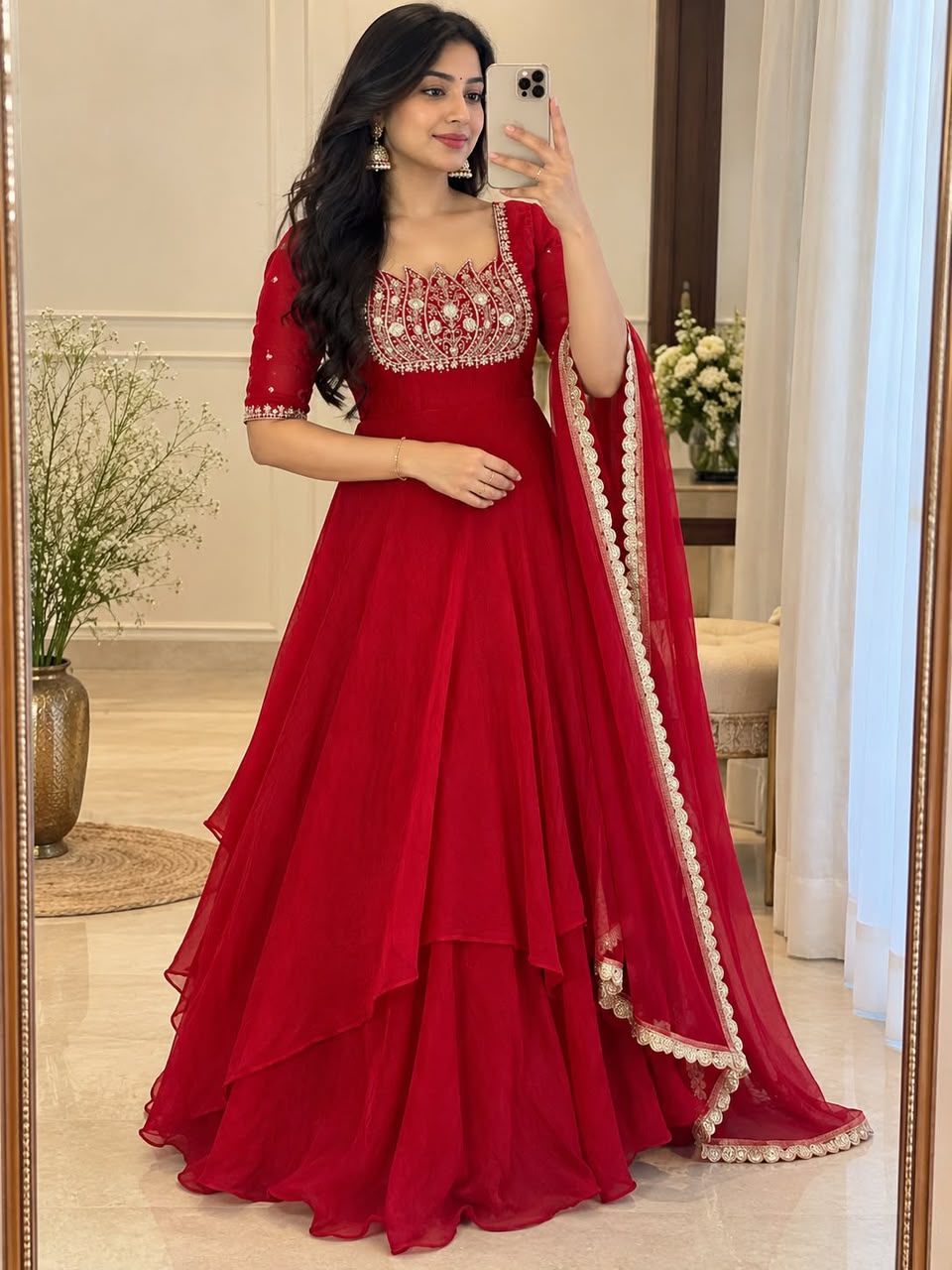 Fendy crush Double Layered gown ( Lotus1)