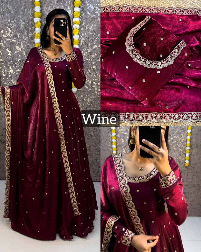 Rich Sequence Embroidery Gown with Dupatta Set (RSG02)