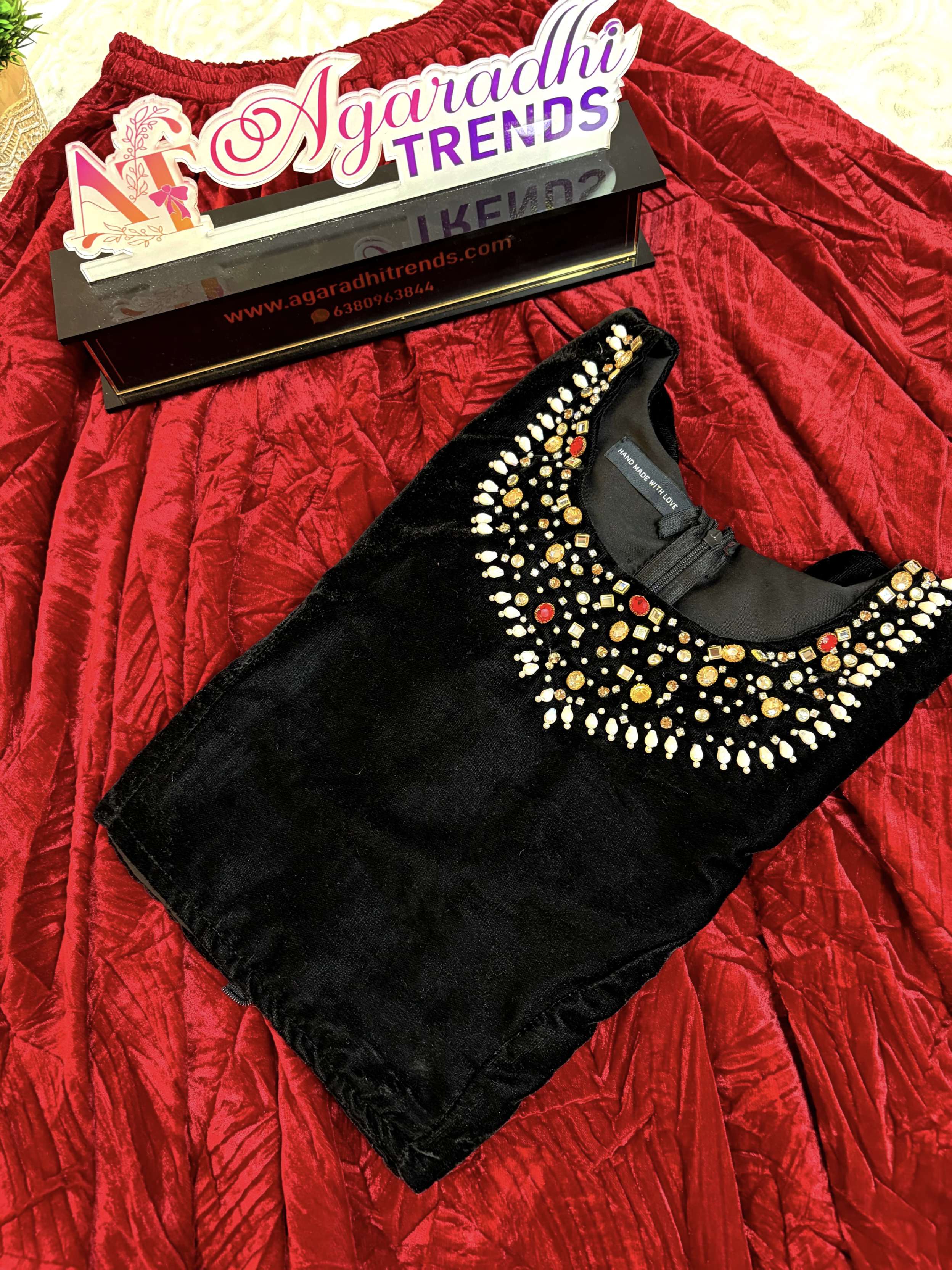 Velvet Crop Top with Skirt (VCT01)