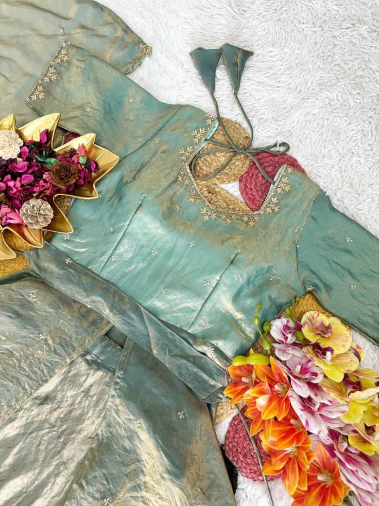 Special Beautiful Heavy Space Silk Lehenga choli Set Double Frill (L05)