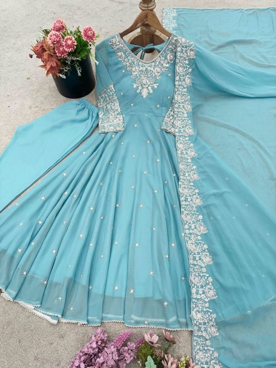 Elegant Embroidered Rembo Sequence Anarkali (RSA02)