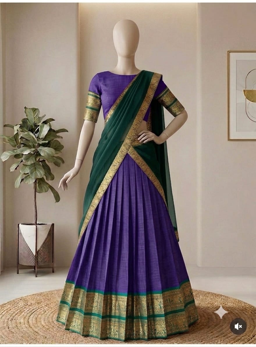 The South-style Kanjivaram Type silk lehenga (L21)