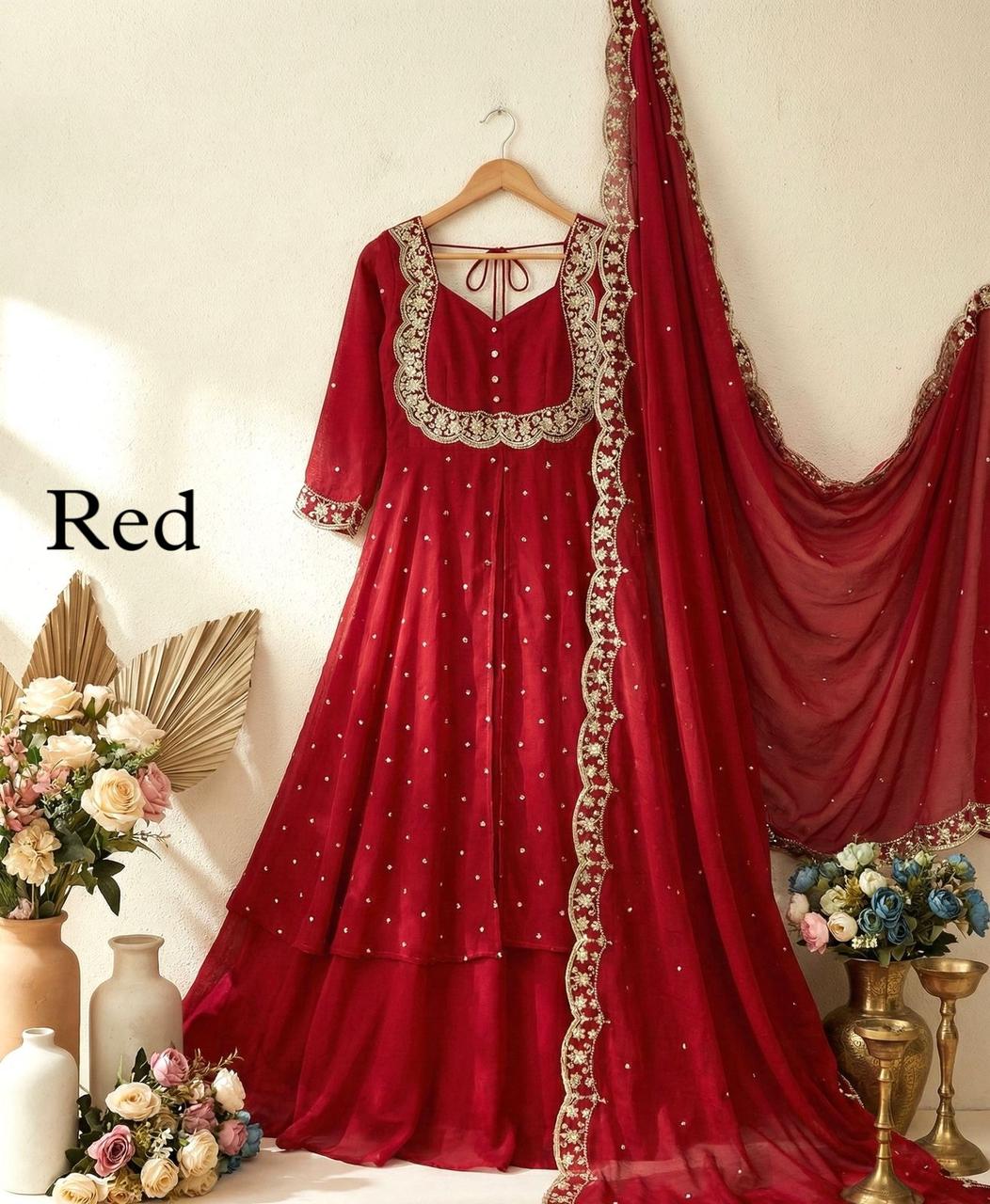 Vichitra Silk skirt and cape pcs (VSK18)