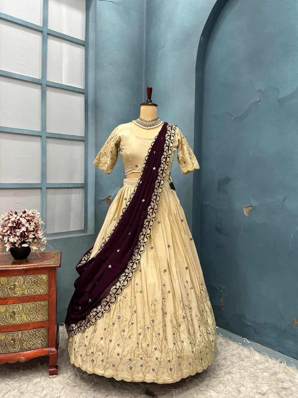 Full stiched Kanjivaram silk Lehanga (TL01)
