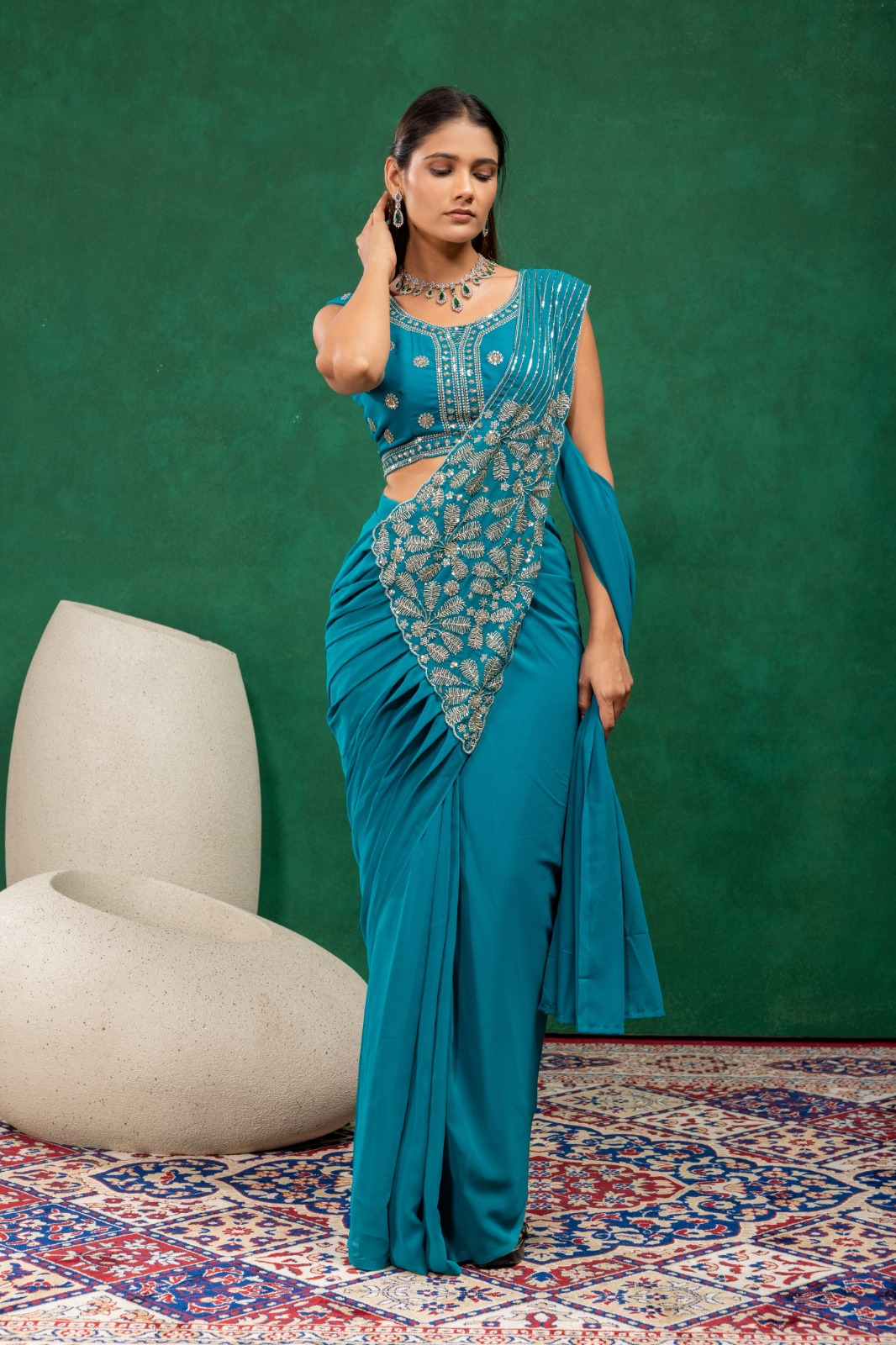 FAUX GEORGETTE KOTI SAREE (KS04)
