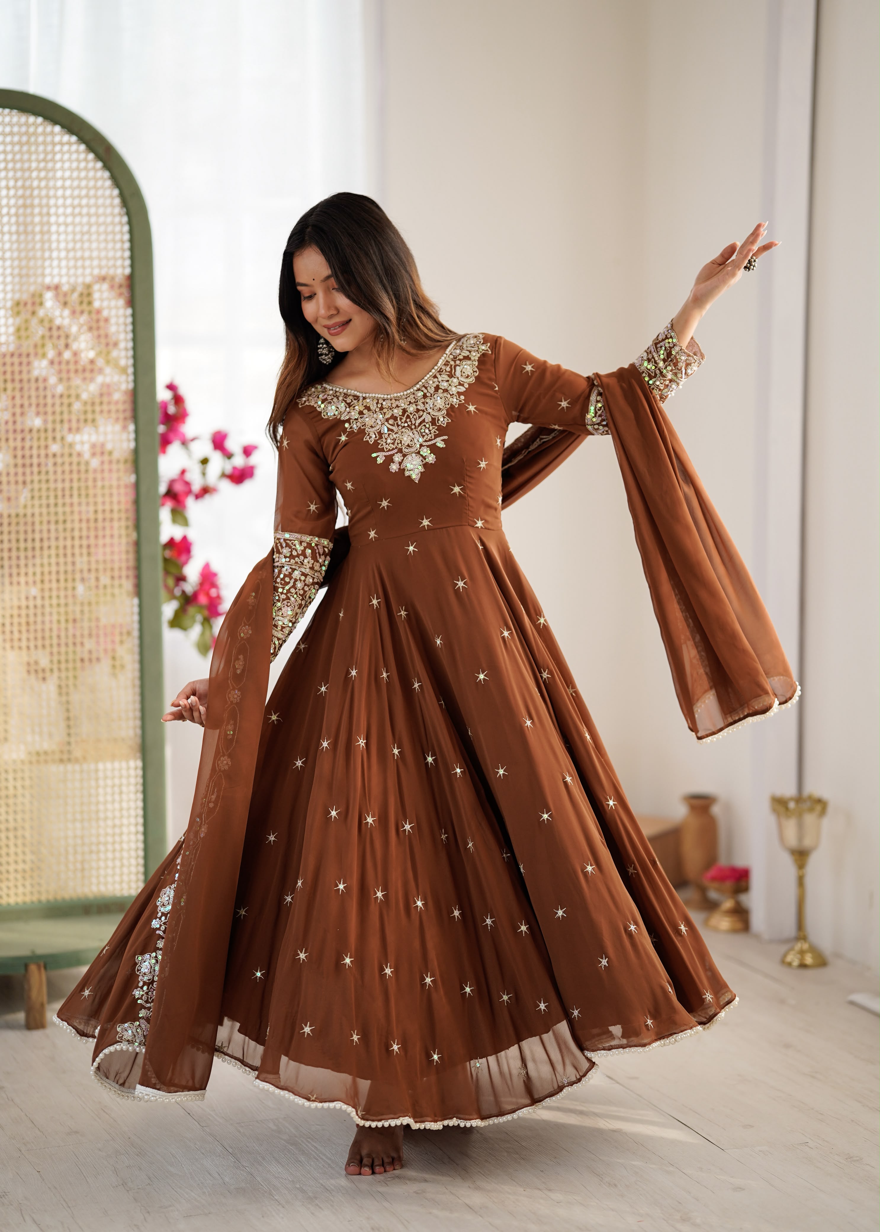 Elegant Embroidered Rembo Sequence Anarkali (RSA05)