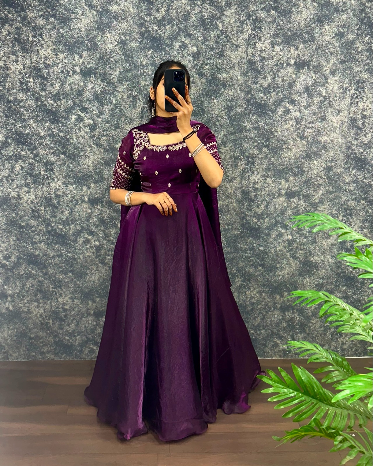 Embroidery Sequence Gown with Dupatta (ESG01)