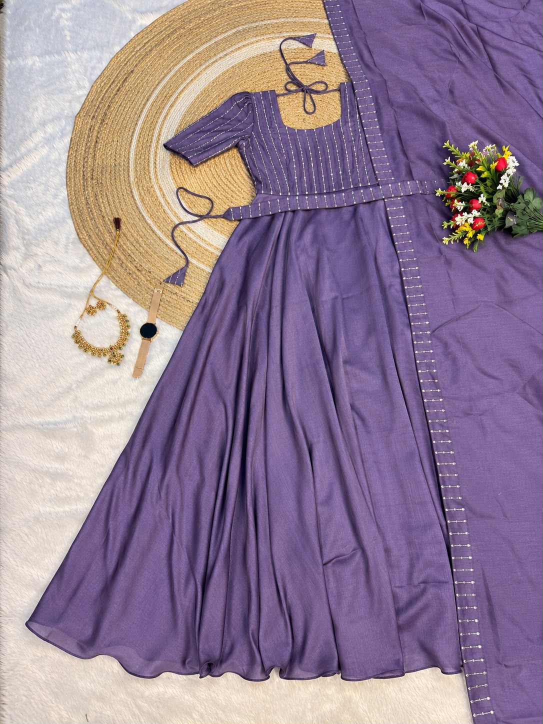 PARTY WEAR VICHITRA SILK MAXY (VSM02)
