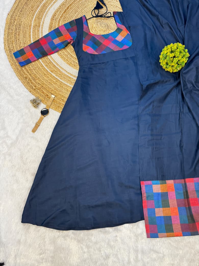 Madras Kattam Gown dupatta (MK01)