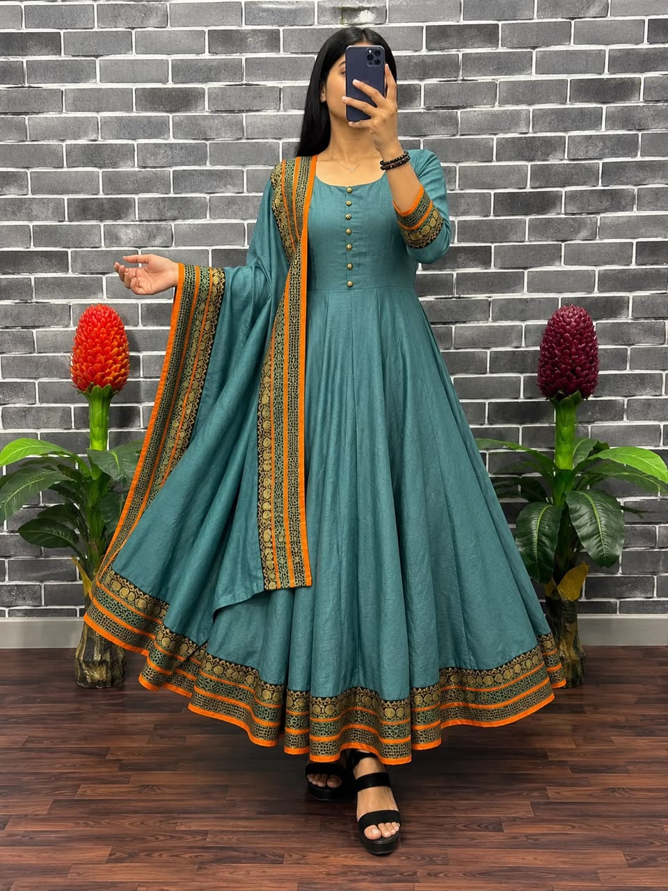 VICHITRA SILK ANARKALI WITH DUPATTA (VSA01)