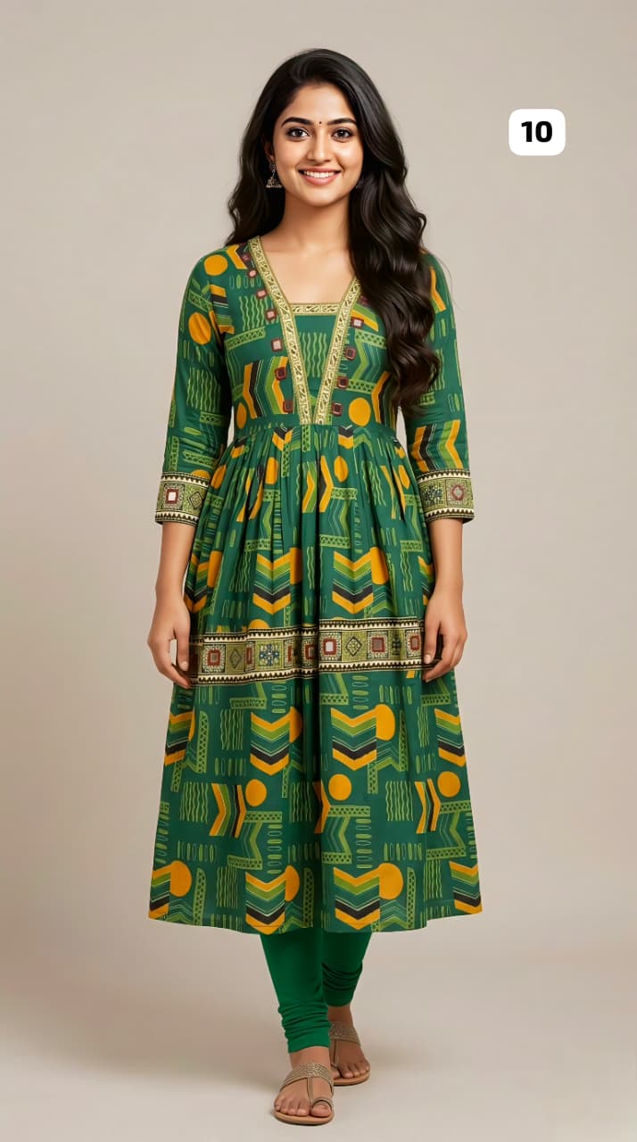 Cotton Mirror work Kurti 10