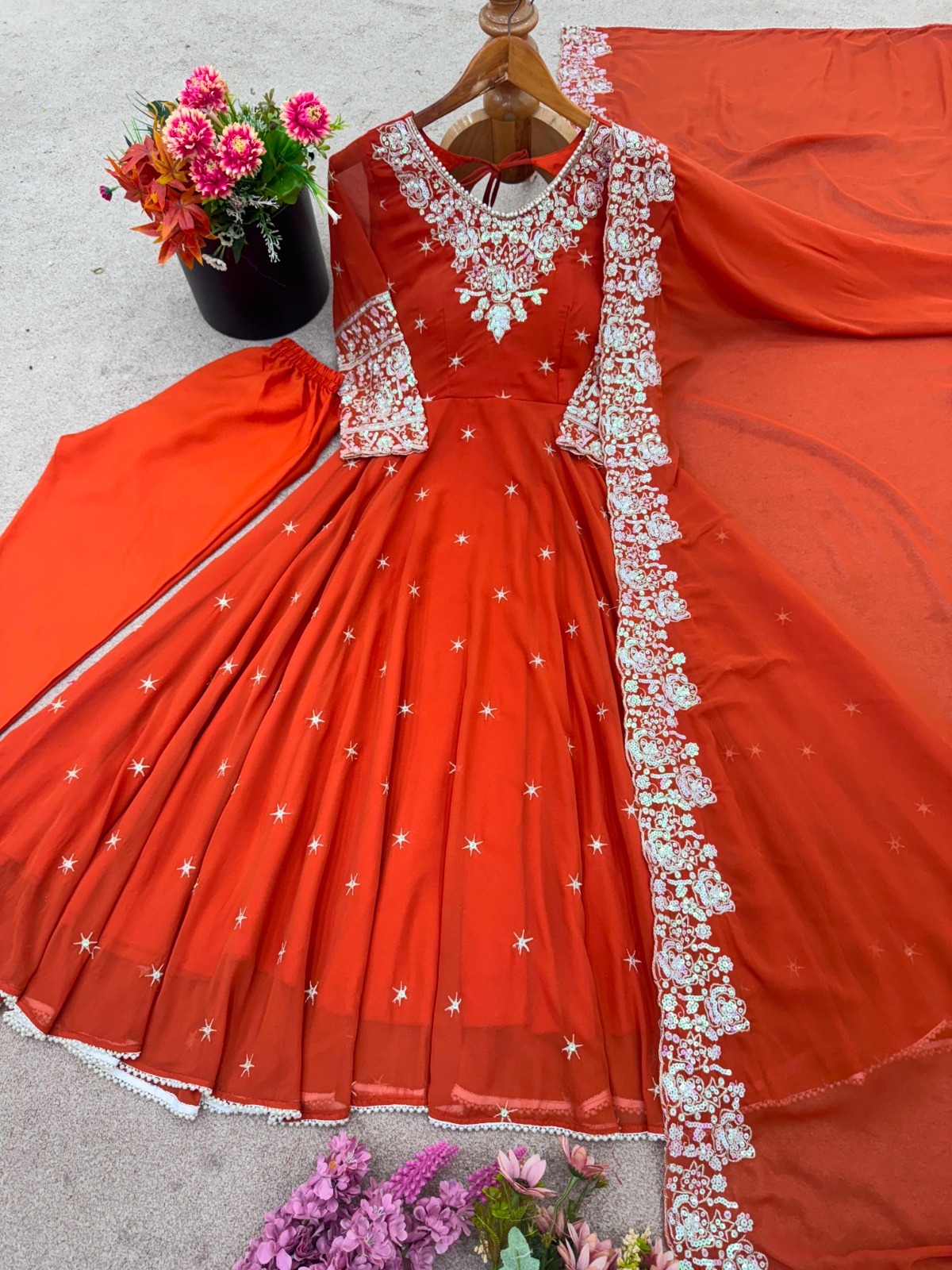 Elegant Embroidered Rembo Sequence Anarkali (RSA08)