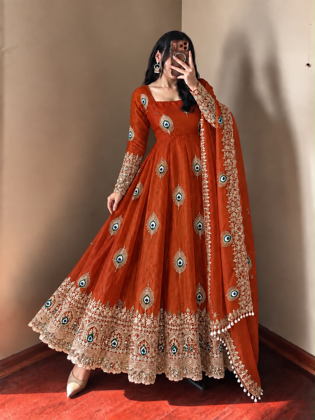 Heavy fendy silk 3 piece designer set (FSD7)
