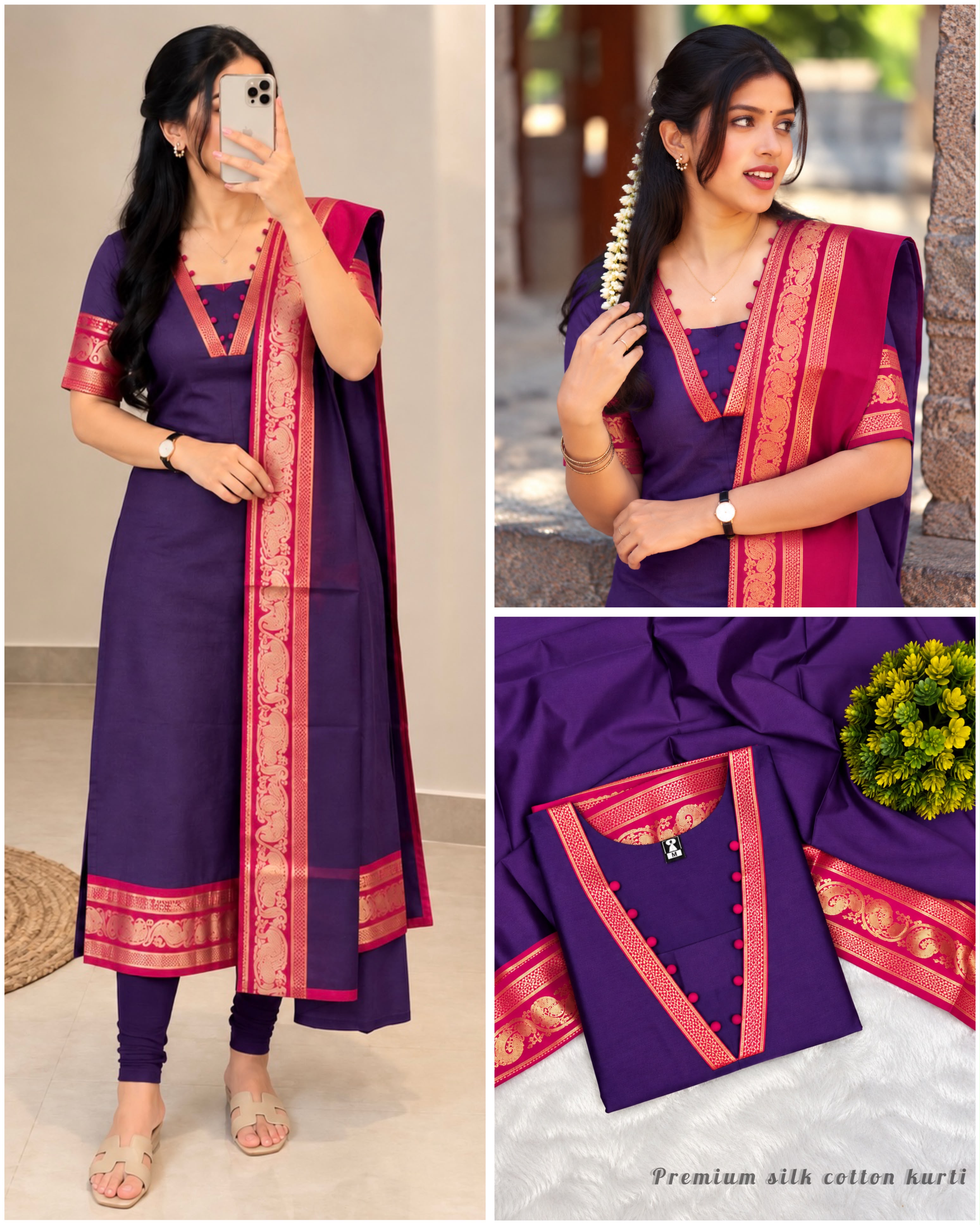 Traditional Silk Cotton kurti ( SILK01)