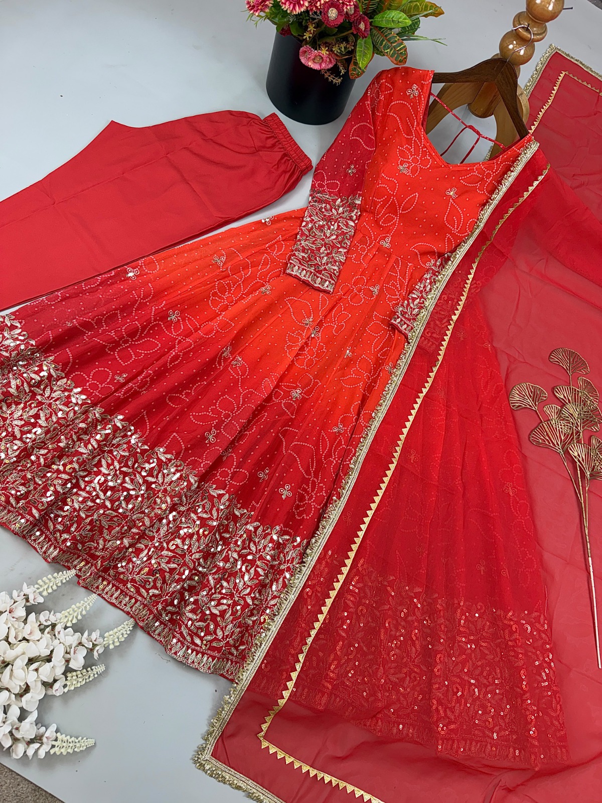 Double color Anarkali ( OR1)