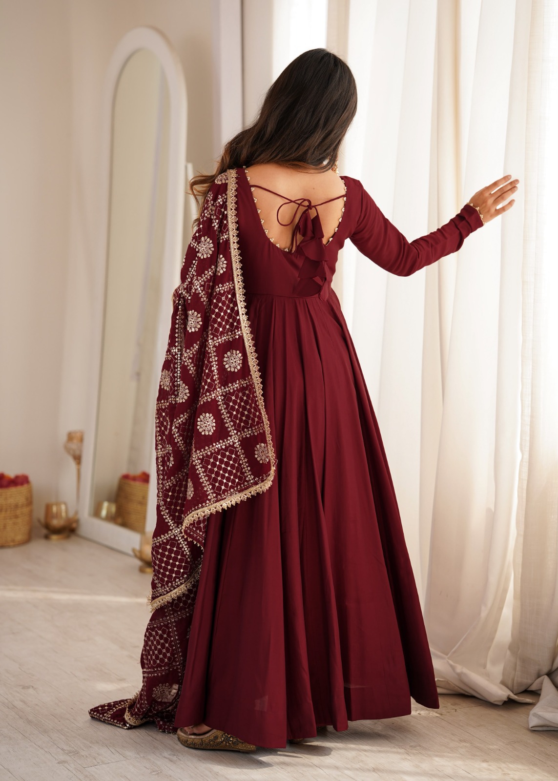 Romansilk Chanderi Fully Flare Anarkali (FA01)