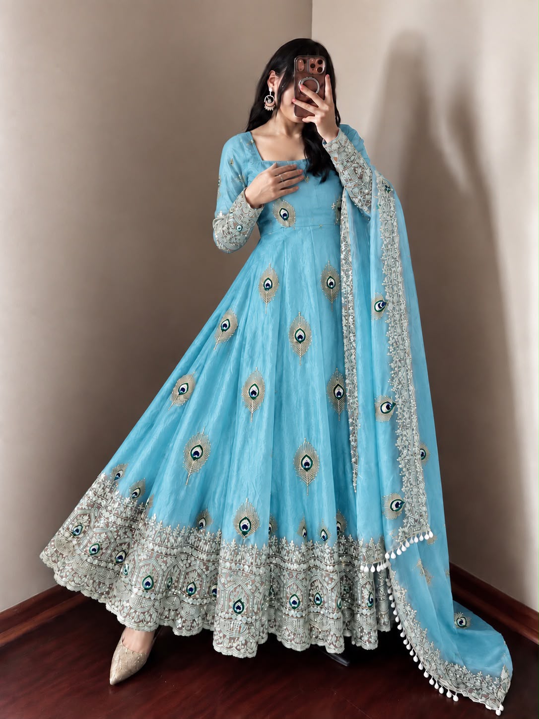 Heavy fendy silk 3 piece designer set (FSD14)