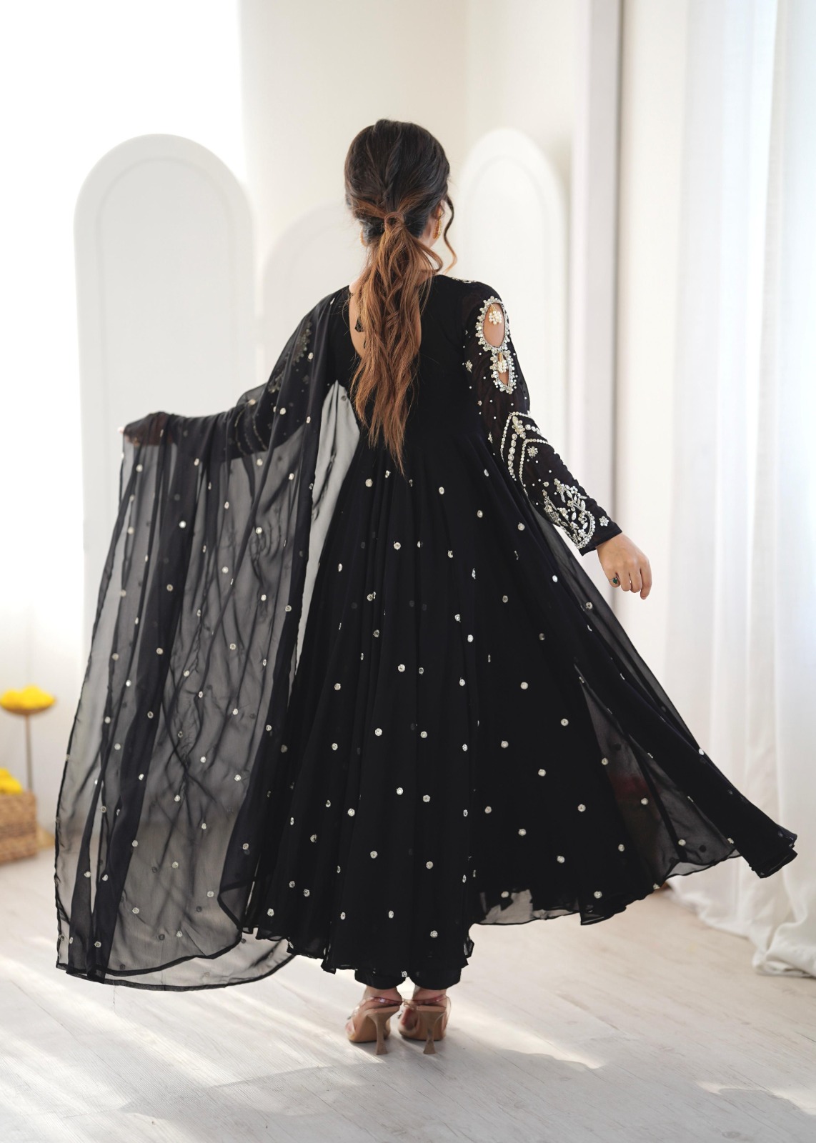 Faux Georgette  Gown And Dupatta Set (FGS01)