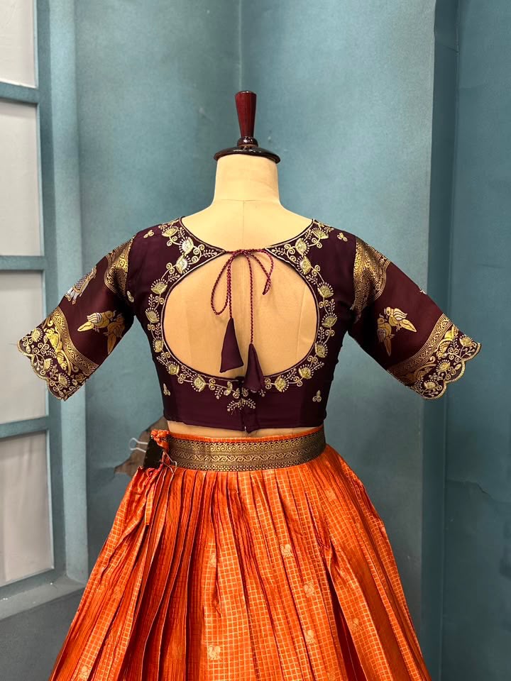 Full stiched Kanjivaram silk Lehanga (LH05)