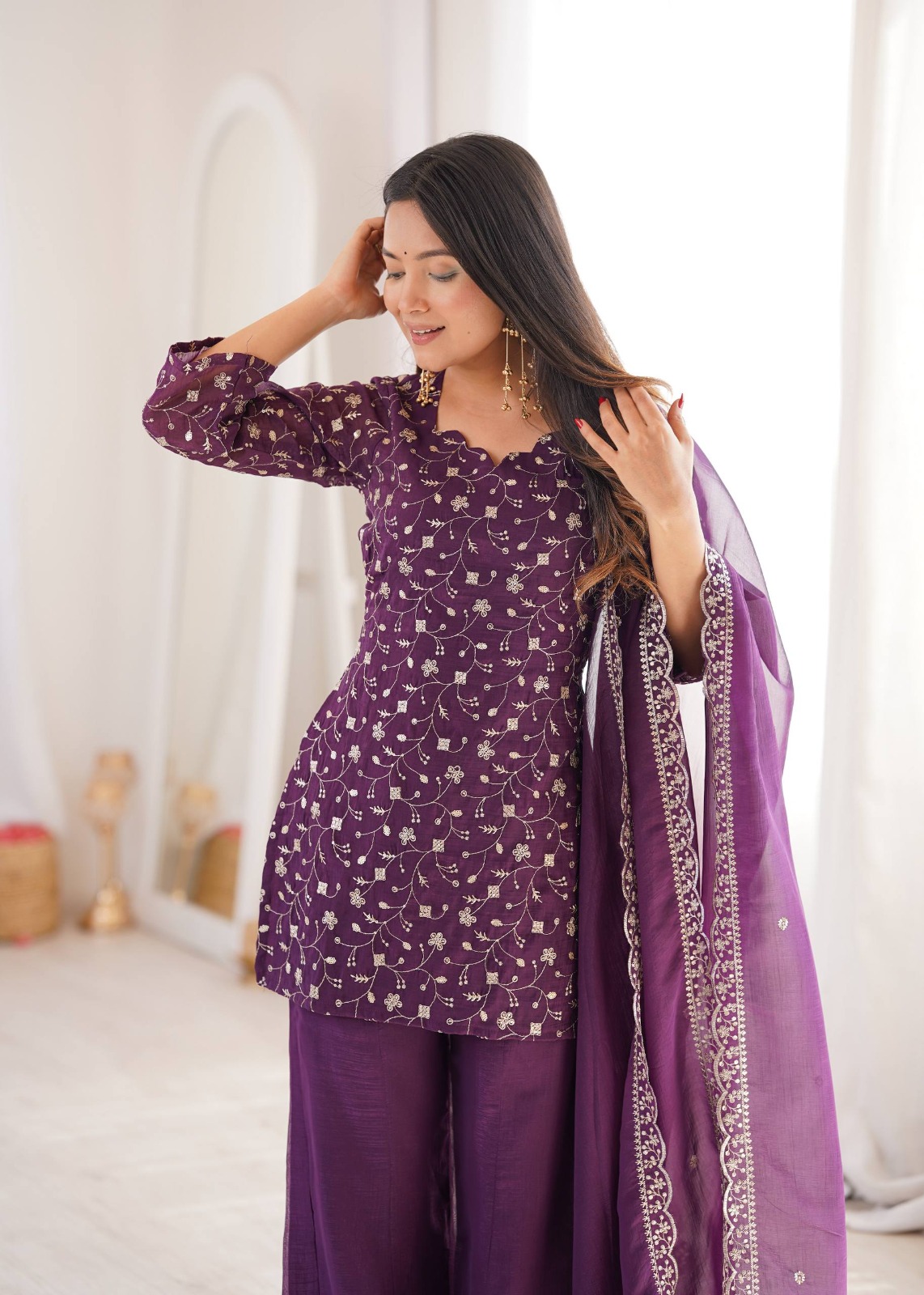 Crunchy Silk Fabric Sharara Set (CSF01)