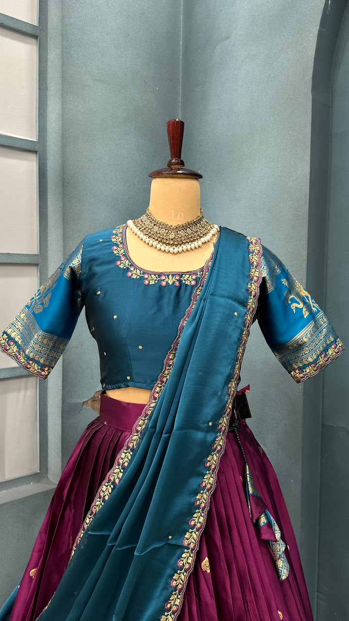 Full stiched Kanjivaram silk Lehanga (L002)