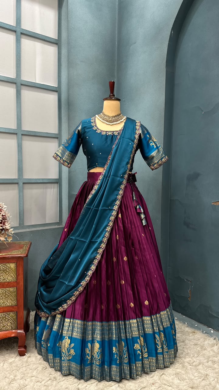 Full stiched Kanjivaram silk Lehanga (L002)