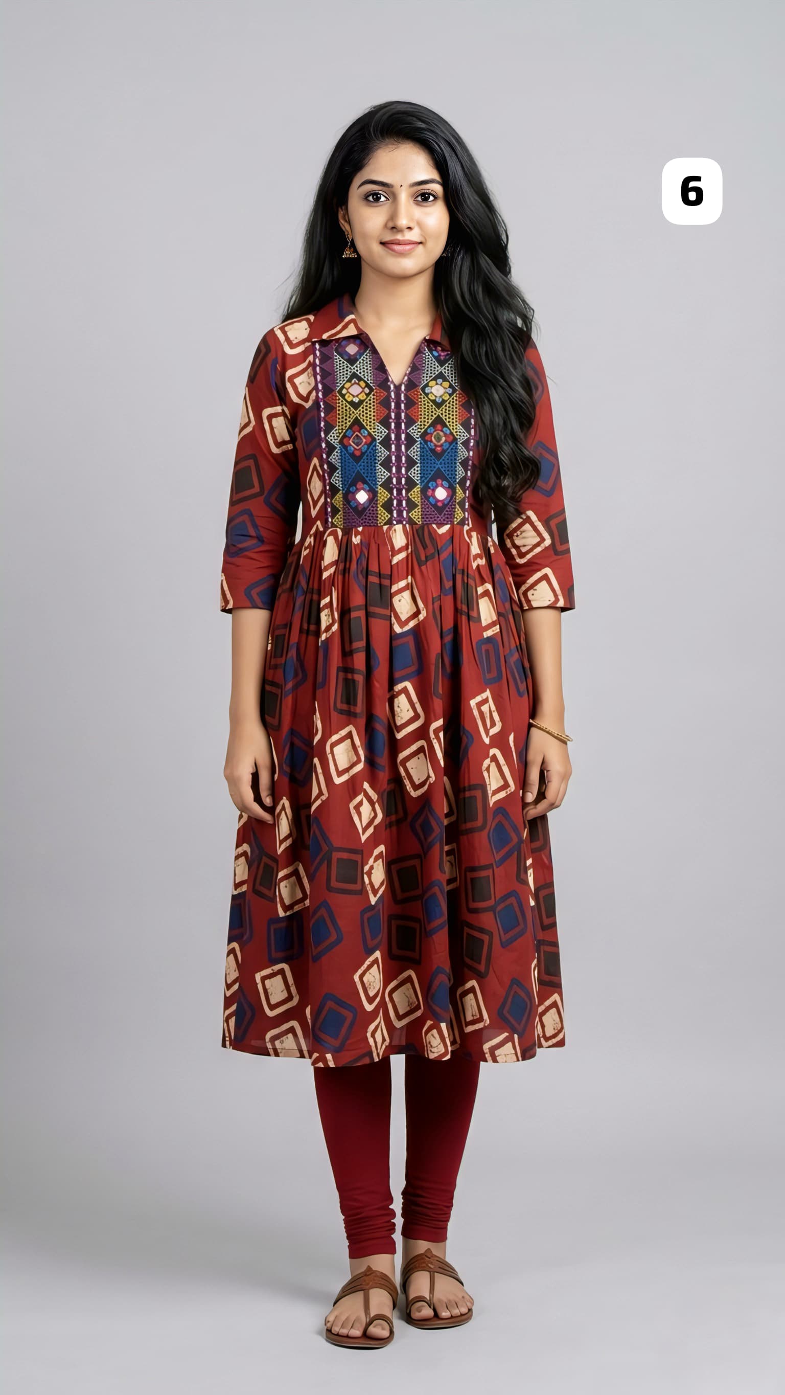 Cotton Mirror work Kurti 06