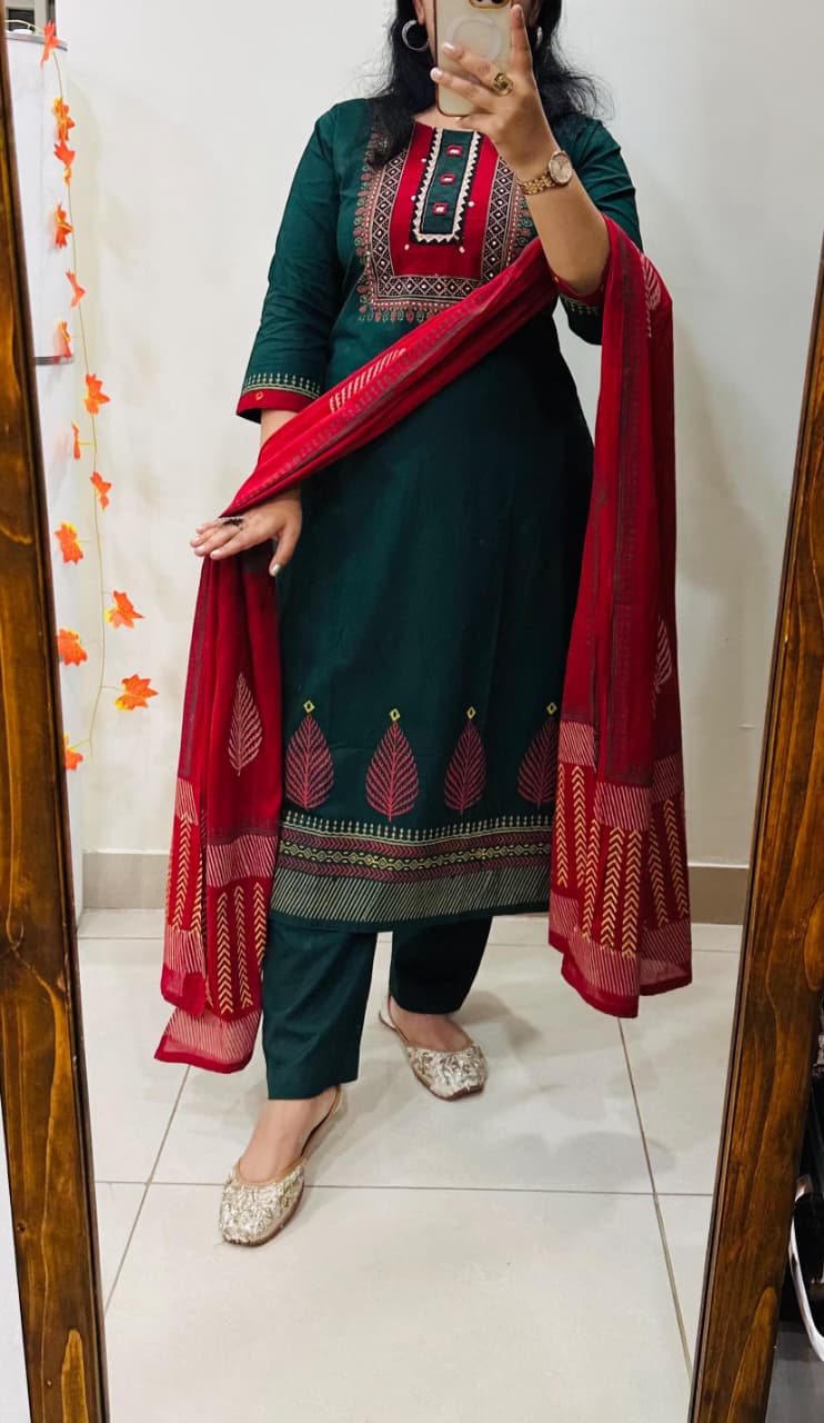 PREMIUM RICH DHABU COTTON SUIT (PK01)