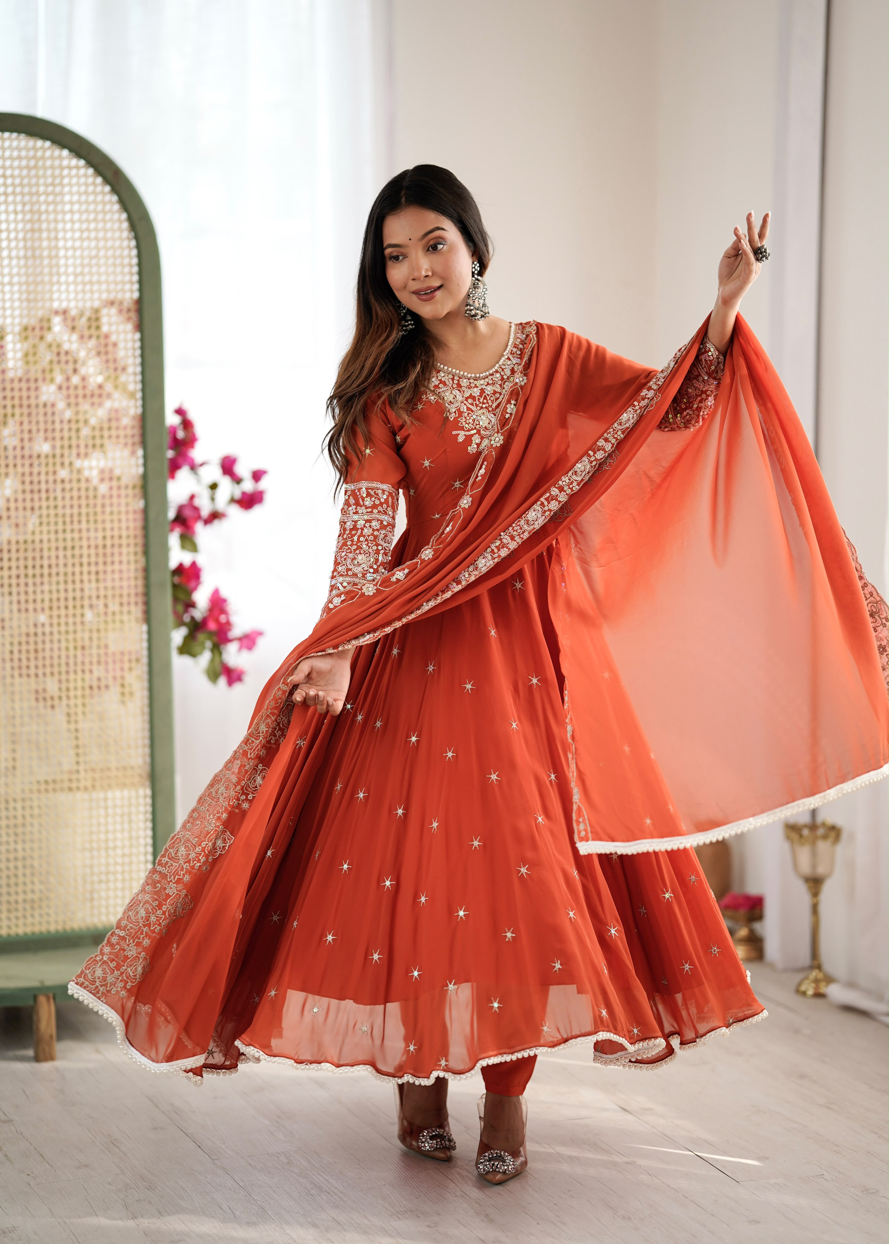 Elegant Embroidered Rembo Sequence Anarkali (RSA08)
