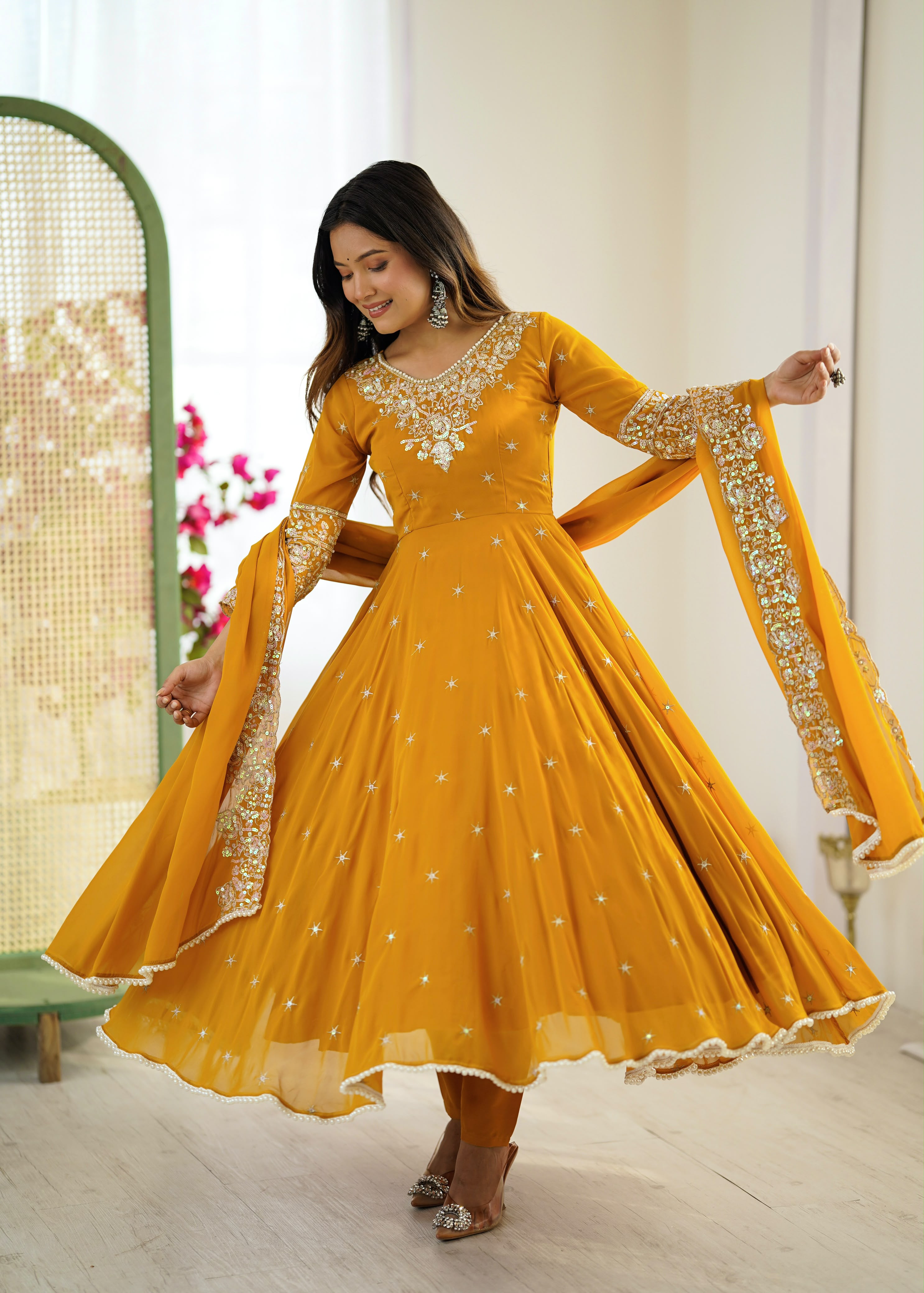 Elegant Embroidered Rembo Sequence Anarkali (RSA07)