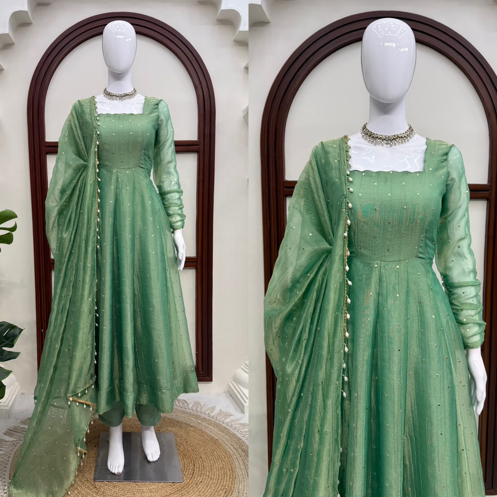 Elegant Salsa Silk Gown Set (SS02)