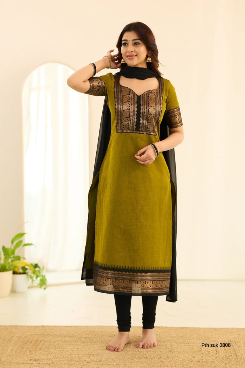 KANCHI COTTON TYPE KURTA DUPATTA SET (KC01)
