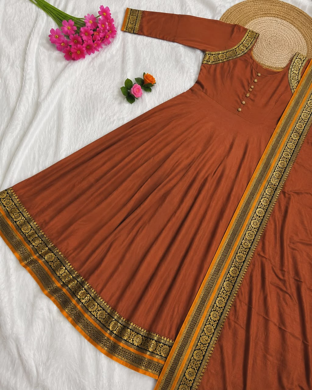 VICHITRA SILK ANARKALI WITH DUPATTA (VSA08)