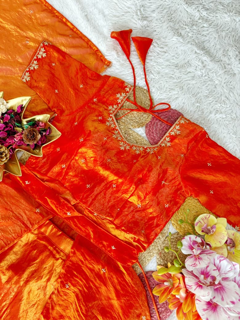 Special Beautiful Heavy Space Silk Lehenga choli Set Double Frill (L04)