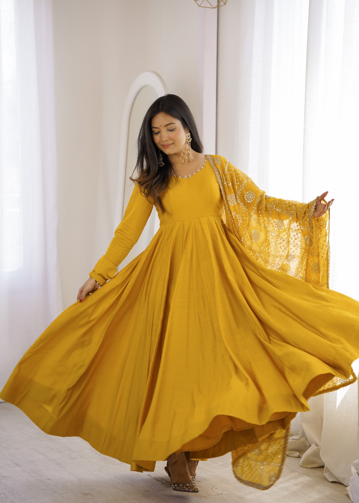 Pure Romansilk Chanderi Anarkali (PRCA01)