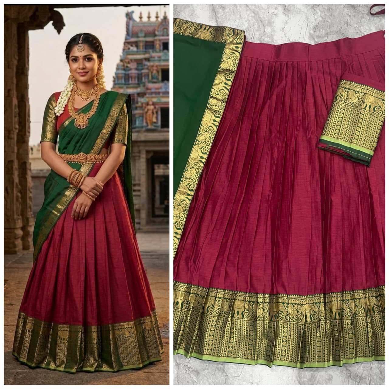The South-style Kanjivaram Type silk lehenga (L32)