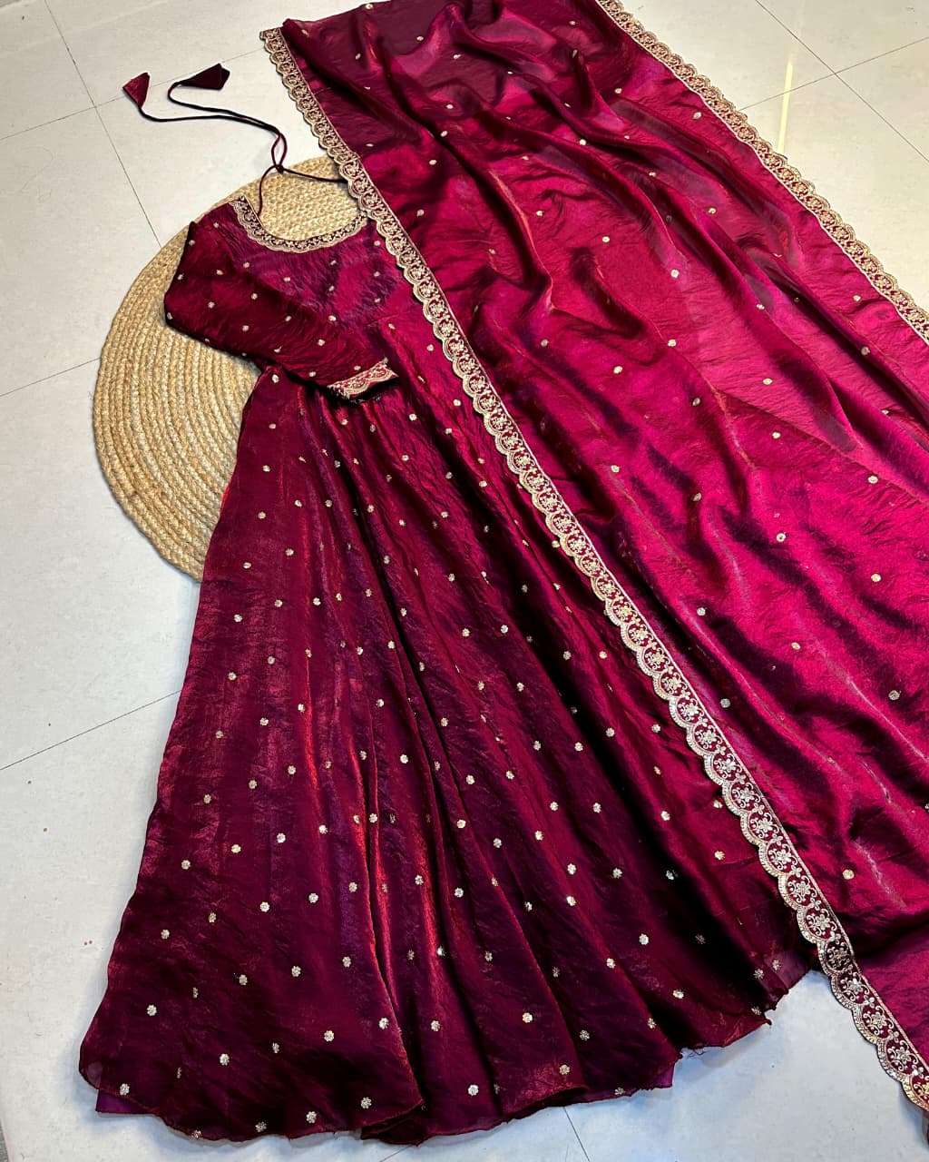 Rich Sequence Embroidery Gown with Dupatta Set (RSG02)