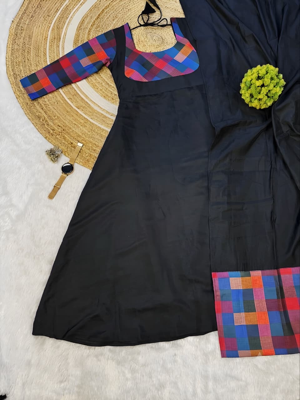 Madras Kattam Gown dupatta (MK02)